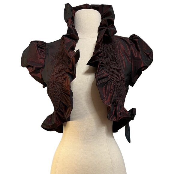 Burgundy red and black two tone jacket - Picture 7 of 9